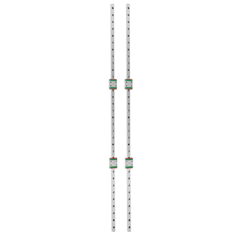 Heavy Duty Linear Motion Rail System With Alloy Steel Actuators And Interchangeable Sliders For Precision CNC Back To Back Configuration Dust Proof Pads For Smooth Guide Rail And High Precision Motion, dual rail view