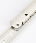 Smooth As Butter White Roller Drawer Slides, Bottom Mount Partial Extension Runners With Quiet Glide, Durable Cold Rolled Steel, 25Kg Capacity, 14 Inch Length close-up showing roller mechanism.