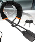 Heavy Gauge Cable Steering Wheel Lock Built Tough Anti Theft Car Guard adjustable braided steel loop with keys.