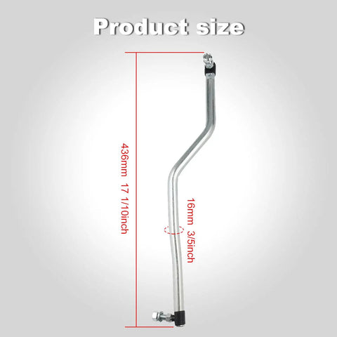 Left Hand Steering Drag Link For Riding Mowers And Lawn Tractors With Rubber Dust Cap, 436mm long, 16mm diameter