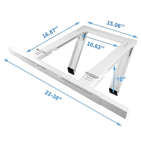 Heavy Duty Window Air Conditioner Support Bracket No Drilling, Universal Adjustable Fits Most 22 To 38 Inch Window Openings, Wall Thickness 4 To 11 Inches, Epoxy Coated Steel Prevents Rust, Supports Up To 200 Lbs