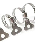 16Pc 304 Stainless Steel Hose Clamps Set With Adjustable Thumb Screw Key Type Clamps in sizes 6-44mm for plumbing and mechanical use
