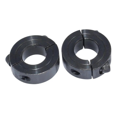 Two Piece Clamp Shaft Collar For One Inch Bore, Carbon Steel, Oxide Black Finish, Outside Diameter One Point Seven Five Inches, Width Half Inch, Pack Of Two