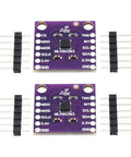 Two Pack Digital 3D Hall Effect Sensor For Precise Linear Displacement And Angle Rotation, electronics with pin headers.