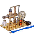 Ready To Run Stirling Engine Educational Kit No Assembly Needed Desktop Science Toy With USB LED Lights displayed on desktop