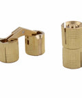 Two Pack Copper Barrel Hidden Cabinet Hinges For Concealed Doors And Furniture Cylindrical Brass Hinge Set