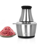 Njjowrq Electric Meat Grinder Chopper 350W Stainless Steel Mincer with minced meat in a bowl for easy kitchen prep.