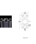 Beefy 8040 Aluminum Extrusion Profile Black Anodized Linear Rail Frame For 3D Printer And CNC DIY 9.45 Inch 240mm Length 1 Piece European Standard Build Smooth Surface Built Tough And Ready, 80x40mm cross-section drawing