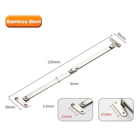 Self Closing Reversible Door Hinge Set For Cabinets 2 Pack Pro Grade Stainless Steel dimensions details with measurements