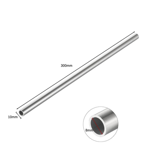 Five-piece stainless steel capillary tubing set 10x8mm, 300mm length for mechanics and DIY projects.