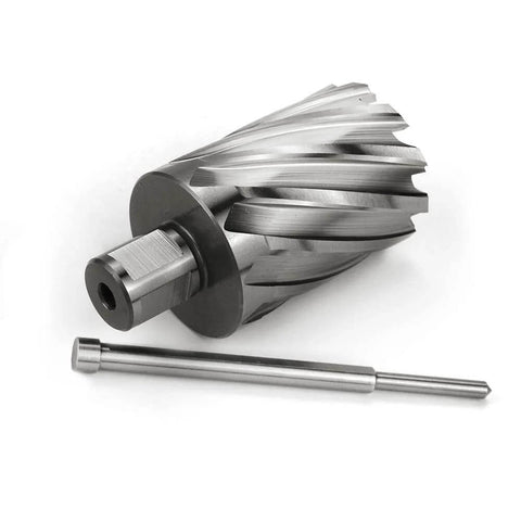 Oscarbide HSS annular cutter, 1-3/4 in cutting diameter, 2 in depth, 3/4 in Weldon shank with pilot pin