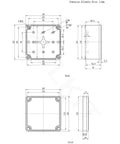 IP67 Waterproof Junction Box ABS Plastic Outdoor DIY Electrical Enclosure Weatherproof Dustproof Project Box 125mm Square 75mm Deep Rugged Housing For Electronics And Small Projects technical drawing with body and cover dimensions
