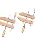 8 Inch Wooden Handscrew Clamp Set For Woodworking Heavy Duty Hand Screw Clamps Acme Thread Technology Quick Secure Grip Stainless Spindle Durable Construction Great For Finishing Work 2 Pack, wooden clamps on white background