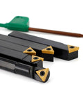 Three Eighths Inch Shank Lathe Turning Tool Set With 5 Indexable Inserts And Holders for semi finishing and roughing