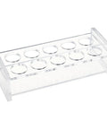 Acrylic 10 Hole Test Tube Rack Display Stand For 5ml Tubes, Clear Lab Organizer With 0.67 Inch Holes, Ideal For Chemistry Experiments