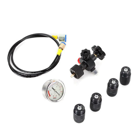 Nitrogen Charging And Gas Valve Test Kit For Hydraulic Accumulators With Gauge And Transfer Adapters Easy To Use Pressure Test Tool For Different Valves Pro Grade Filling Kit
