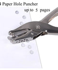 Handheld Metal Circle Hole Punch 6mm for Scrapbooking Loose Leaf Paper punching clean holes in sheets, up to five at once