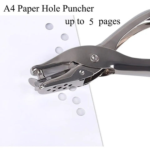 Handheld Metal Circle Hole Punch 6mm for Scrapbooking Loose Leaf Paper punching clean holes in sheets, up to five at once