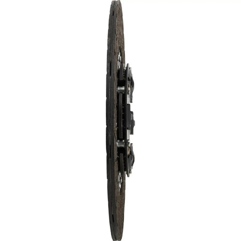 Rock Solid 10-1/2 Inch Clutch Disc With 26 Spline 1-1/8 Inch Hub Engineered For Flathead Engines And T-5 Manual Transmissions side view showing organic lining and splines.