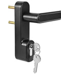 Commercial Push Bar Panic Exit Device With Lever Handle In Premium 304 Stainless Steel UL10C And ANSI Grade 1 Certified Heavy Duty Door Hardware For High Traffic Entrances, close-up view with keys
