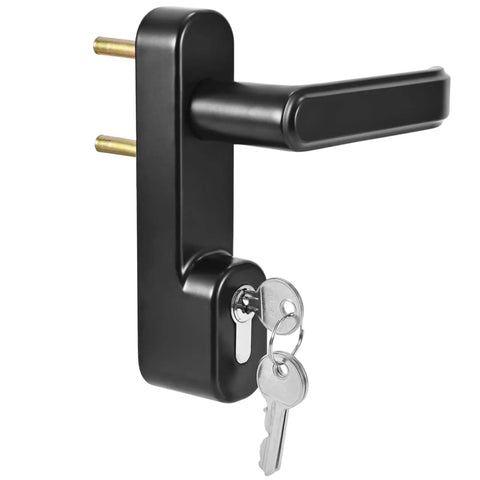 Commercial Push Bar Panic Exit Device With Lever Handle In Premium 304 Stainless Steel UL10C And ANSI Grade 1 Certified Heavy Duty Door Hardware For High Traffic Entrances, close-up view with keys