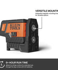 Compact Self Leveling Laser Level With Plumb Spot, Bright Green Cross Lines, 75 Foot Range, Class 2 Laser, Power Under 1mW