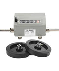Dead Reliable Mechanical Length Counter With Double Rolling Wheels For Tight Yard Meter Tracking Robust Stainless Steel Frame with double rolling wheels.