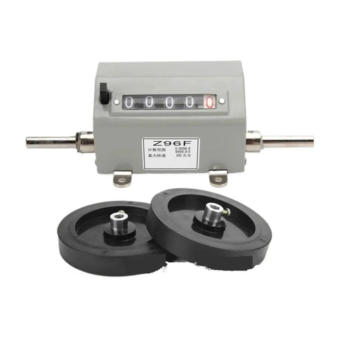 Dead Reliable Mechanical Length Counter With Double Rolling Wheels For Tight Yard Meter Tracking Robust Stainless Steel Frame with double rolling wheels.