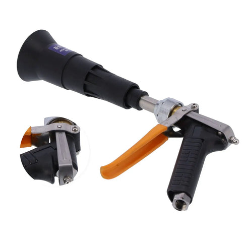 Ceramic Atomization Sprayer For Garden Care And Crops Featuring Durable Ceramic Nozzle, side view with orange handle.