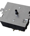 CKD1400 Dryer Timer Kit For GE Heavy Duty Dryers Replacement 4 Inch Length Fits Old And New Serial Numbers With Original Connectors Non OEM But OEM Style Specs, showing metal and black plastic casing
