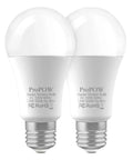 Radar Motion Sensor LED Bulbs A19 12W 1100 Lumens Daylight Outdoor Auto On Off Light For Porch Garage Driveway Patio E26 Base 2 Pack Dope Outdoor Lighting With Radar Motion Technology, front view