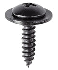 Solid Shop Fit Honda Specialty SEMS Screws Metric M4.8 By 19Mm Heavy Duty Fasteners With Built In Washers Garage Approved Replacement Hardware Quick Installing For Mechanic Jobs And Custom Builds Pack Of Twenty Five, close-up view of black M4.8 SEMS screw with washer.