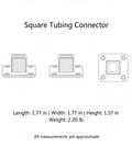 Chrome Plated Steel Square Tubing Connector Slip Fit Joint for Easy No Weld Shelving and Rack Building diagram