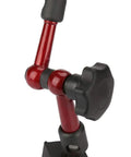 Adjustable Magnetic Gauge Stand Base Holder With Flexible Arm and Lever Dial Test Indicator Gauge for Precise Measurements, Easy On Desk Positioning, Quick Magnetic Clamp, Secure Base Keeps Gauges Aligned During Setup, red metal arm