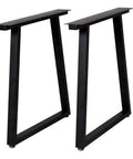 Heavy Duty Industrial Table Legs Set Of 2 In Trapezoid Shape 28 Inch Tall Solid Steel With Matte Finish Welded Joints Built Tough And Capable Of Up To 1000 Lbs