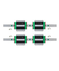 Smooth High Precision Linear Guide Rail Kit With Two 650mm HGR25 Rails And Four HGH25CA Blocks For Stable Motion Easy Install No Maintenance, four blocks on rails