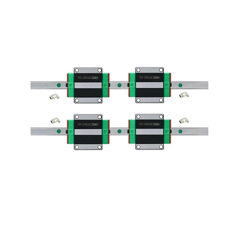 Smooth High Precision Linear Guide Rail Kit With Two 650mm HGR25 Rails And Four HGH25CA Blocks For Stable Motion Easy Install No Maintenance, four blocks on rails