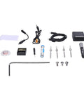 Huge Jauarta Electric Soldering Iron Kit With 4 Replaceable TS BC2 B2 D24 Tips And Type C Power Supply, parts layout on white background.