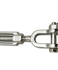 Rock Solid Heavy Duty 3/8X6 Jaw Jaw Turnbuckle Built Like A Tank With Premium 316 Stainless Steel, showing single jaw design.