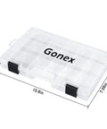 Transparent 3600 tackle tray with dividers and dimensions, 10.8x7.09x1.65 in, part of three pack fishing tackle boxes organizer