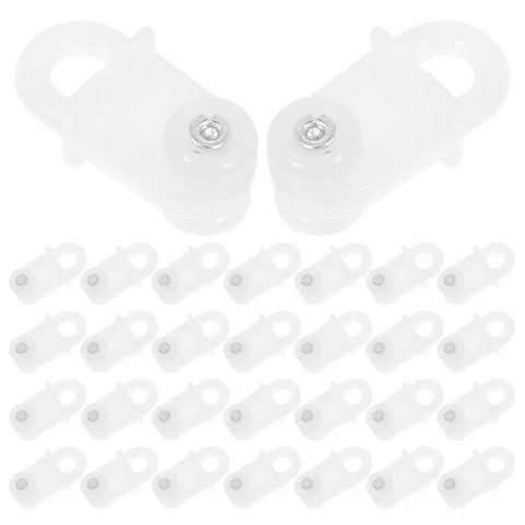200 Pack Top Shelf Plastic Curtain Track Gliders Featuring Double Wheel Slick Roller Pulleys For Effortless Ceiling Mount Hardware And Heavy Duty Window Slide Hook Kits, clear plastic gliders.