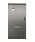 Beefed Up 125HP Three Phase 380V Variable Frequency Drive Inverter For Industrial Motors Heavy Duty VFD Speed Controller With Smooth Start And Precise Speed Control And Overload Protection For Long Life On The Shop Floor. gray metal VFD cabinet front view