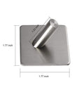 Self Adhesive Towel Bar Rack Set In 18/8 Stainless Steel, 16 Or 21 Inch, close-up of adhesive hook with dimensions