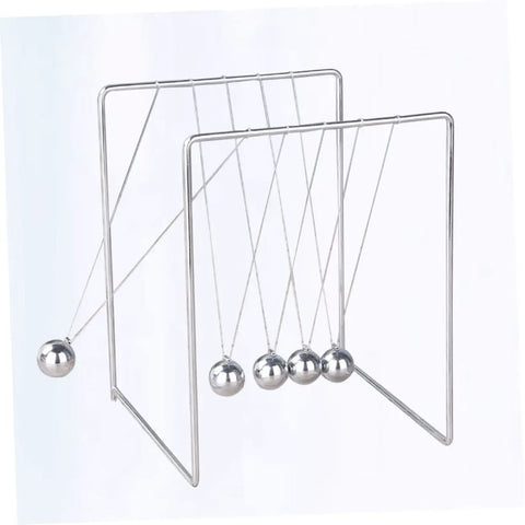 Newton Pendulum Ball Desk Decor Stainless Steel Kinetic Art For Home Office Learning Balance And Momentum Stress Relief Desktop Toy Science Experiment Tool For Kids And Adults, side view