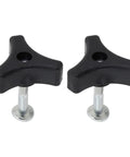Premium Lawn Mower Parts Set With Durable Plastic Triangle Handle Knob, Bolt And Screw Kit For Yard Garden Outdoor Machines, Featuring 50 MM Long Screw, 20 Mm Head Diameter, And 6 Mm Shaft Fit In Silver And Black; two black knobs