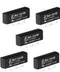 SIP 1A05 Reed Switch Relay 5V 4 Pin Normally Open 1A Relay Module 5 Pack, black rectangular relays with pins