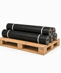 Premium Mass Loaded Vinyl Soundproofing Rolls Heavy Hitter Noise Blocking Barrier for Walls Ceilings stacked on a pallet.