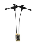 RP3 V2 ExpressLRS 2.4GHz Nano Receiver With 250mW ISM Antenna for model aircraft, showing dual antennas and circuit board design.