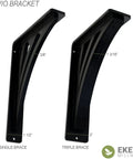 Nevio Center Brace Cabinet Brackets Two Piece Set One And A Half Inches Wide By Five And A Half Inches Deep Black Steel