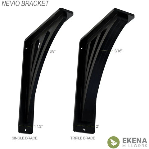 Nevio Center Brace Cabinet Brackets Two Piece Set One And A Half Inches Wide By Five And A Half Inches Deep Black Steel